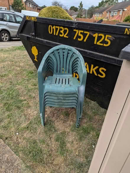 Photo of free 6 green plastic chairs (Chessington KT9) #2