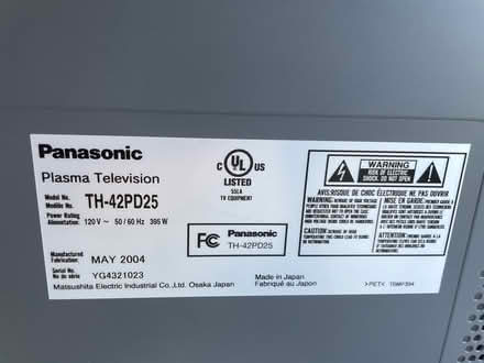 Photo of free TV - Panasonic Viera (Montgomery township) #2
