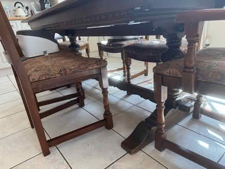 Photo of free Wood Dining table and chairs (Williamson Park) #2