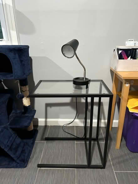 Photo of free Glass end table and desk lamp (Mount Rainier) #2