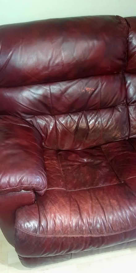 Photo of free Large Leather 3- seater sofa (Wickwar, GL12) #4