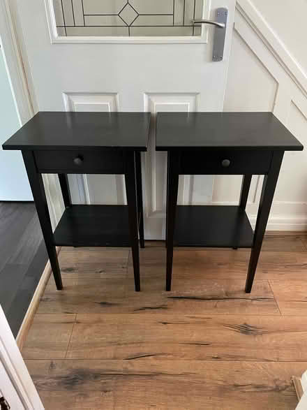 Photo of free 2 dark wood IKEA bedside tables (Coulsdon, CR5) #1