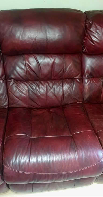 Photo of free Large Leather 3- seater sofa (Wickwar, GL12) #2