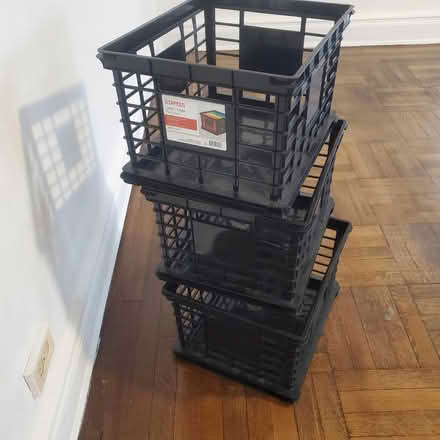 Photo of free Plastic Staples file crates (Upper West Side near Zabar's) #2