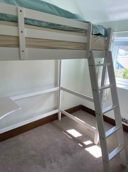 Photo of free White high sleeper single kids bed (East Grinstead) #4