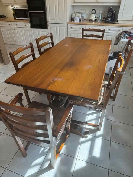 Photo of free Wood Dining table and chairs (Williamson Park) #1