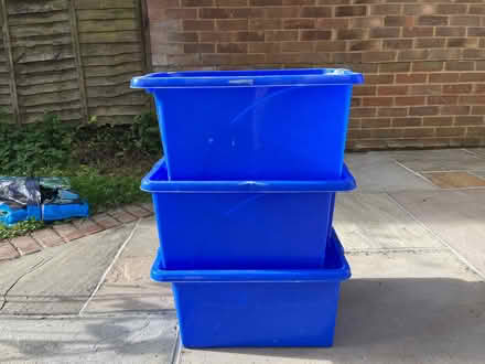 Photo of free 3 stackable Curver storage crates (Winnington Way GU21) #1