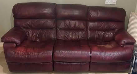 Photo of free Large Leather 3- seater sofa (Wickwar, GL12) #1
