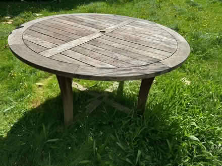 Photo of free Garden table - solid wooden table (Kenley CR8) #1