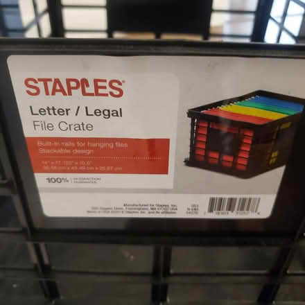 Photo of free Plastic Staples file crates (Upper West Side near Zabar's) #1