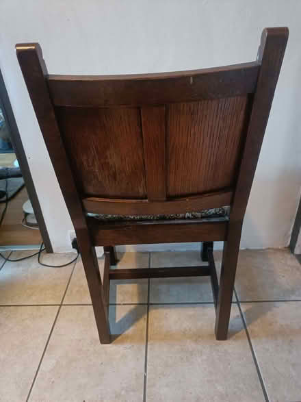 Photo of free Four hardwood dining chairs with tapestry seats (Uxbridge UB8) #4