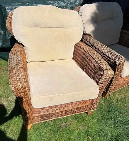 Photo of free 2 wicker armchairs with cushions (Broughton, DN20) #3