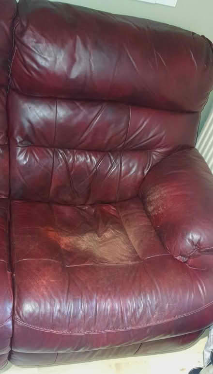 Photo of free Large Leather 3- seater sofa (Wickwar, GL12) #3