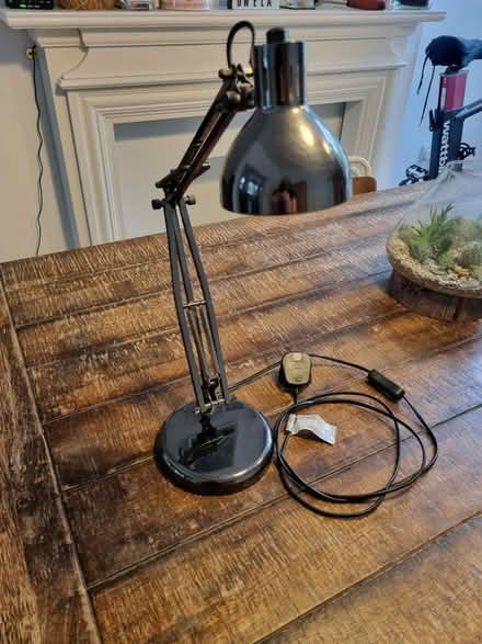 Photo of free Metallic silver desk lamp with bulb (Urmston M41) #1