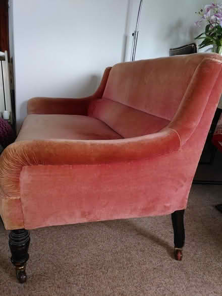 Photo of free Antique pink velvet settee (Grayrigg LA8) #1