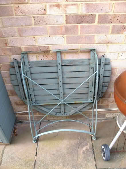 Photo of free Folding iron framed garden table (Aldwick PO21) #1