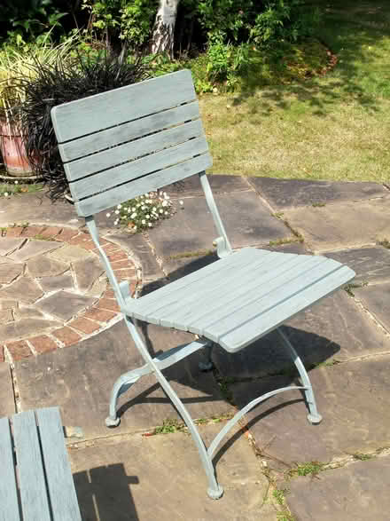 Photo of free 8 traditional iron framed folding garden chairs. (Aldwick PO21) #1