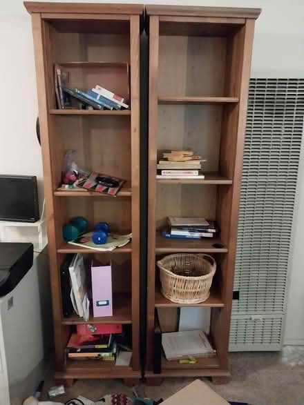 Photo of free 2 tall solid wood shelves (Palo Alto, Ventura) #1