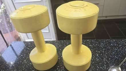 Photo of free Two yellow dumbells (Harlow, CM19) #2