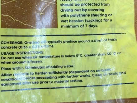 Photo of free "large" bag of Blue Circle ready mixed concrete (Eastbourne BN21) #3