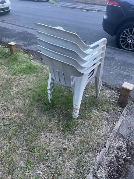 Photo of free White garden chairs (Woking) #2