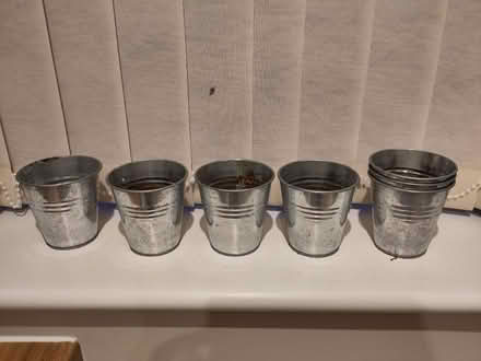 Photo of free 7 small metal plant pots (Roundhay LS8) #1
