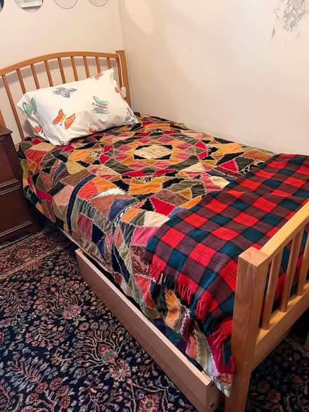 Photo of free Two solid wood twin beds (Chevy Chase MD) #2