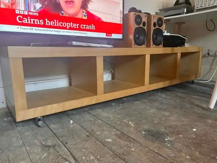 Photo of free Wooden Ikea bookcase on wheels (Elsinore Road SE23) #1