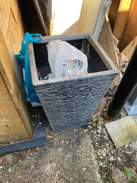 Photo of free tall gray slate effect plastic planter (Wokingham RG40) #1