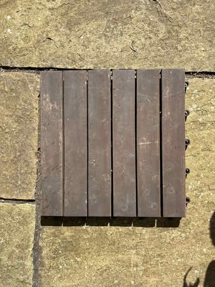 Photo of free Real hardwood outdoor Click-Deck decking 'tiles', used (Craiglockhart EH14) #1