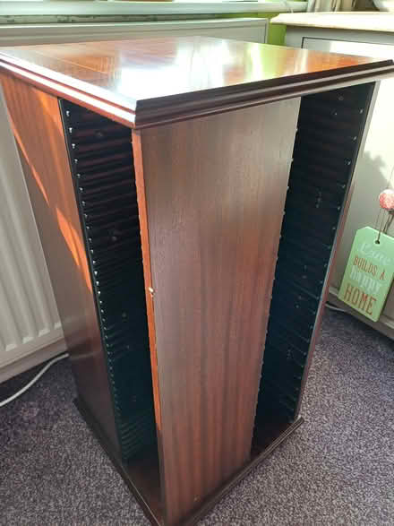 Photo of free Dark wood revolving CD stand (Bradford BD2) #1