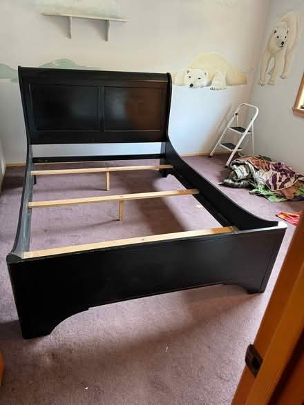 Photo of free Pending queen sleigh bed w/platform (Finn Hill) #1