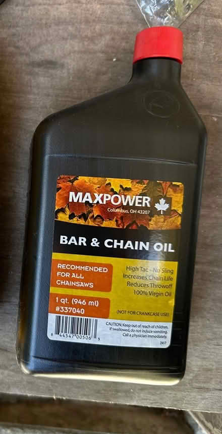 Photo of free Bar and chain oil (Hollenbeck and Remington) #1