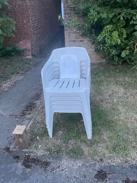 Photo of free White garden chairs (Woking) #1