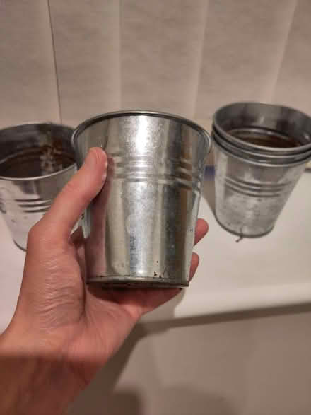Photo of free 7 small metal plant pots (Roundhay LS8) #2