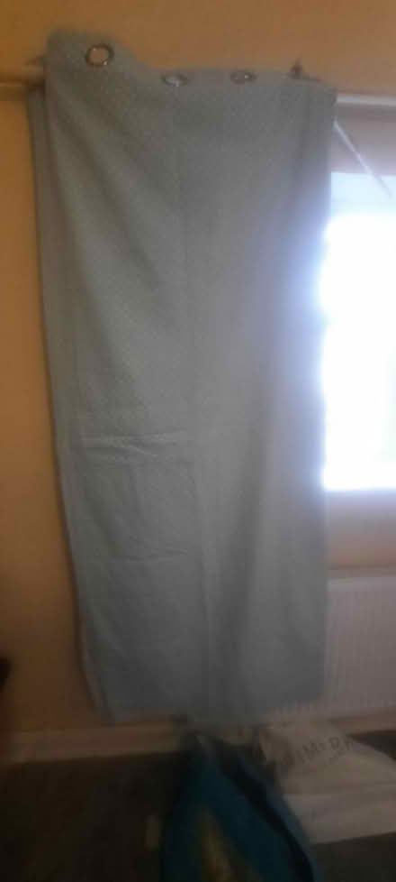 Photo of free Light Blue White Dotted Curtains (Donnington) #1