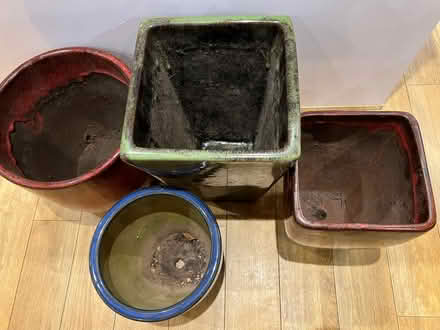 Photo of free Four glazed outdoor plant pots (KT6 Surbiton) #2