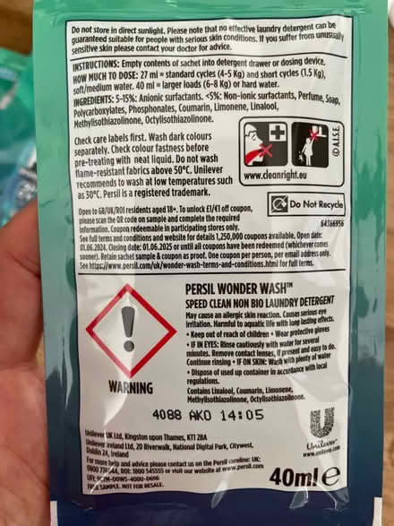 Photo of free Persil 40ml x 8 (SM5) #2