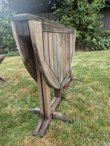 Photo of free Teak garden table & 3 chairs (Raynes Park SW20) #3