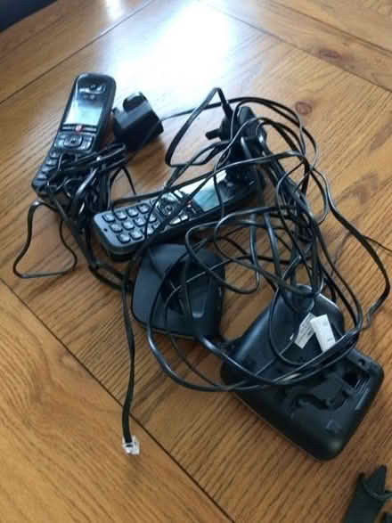 Photo of free Telephones- black cordless twin set (Abraham Heights LA1) #1