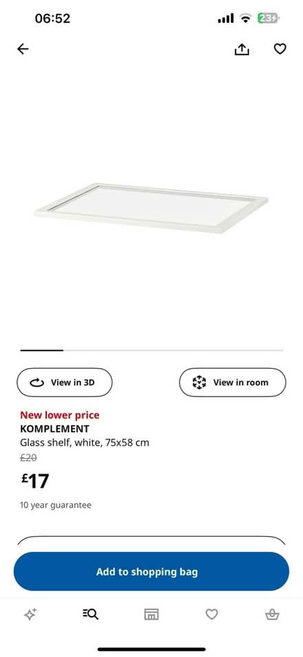 Photo of free Ikea komplement glass shelf (Orpington BR6) #2
