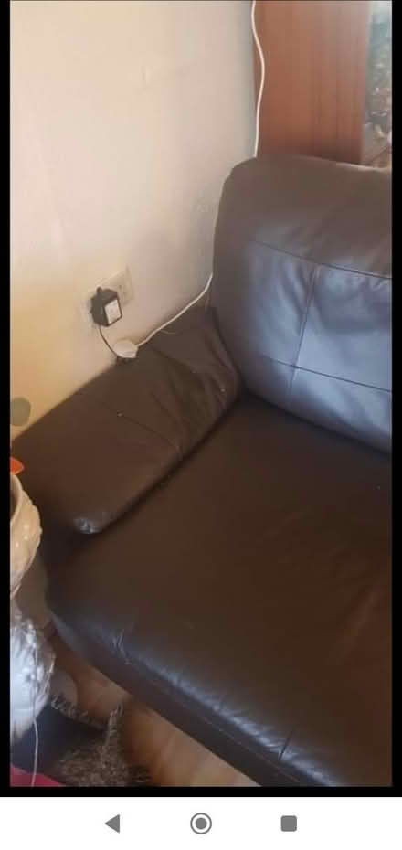 Photo of free Used leather double sofa bed (Lower Edmonton, N9) #3