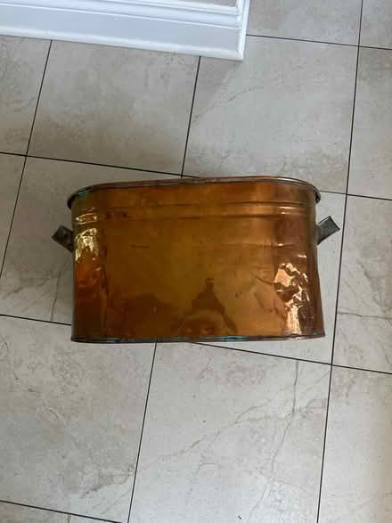 Photo of free Oblong Copper Planter w/Handles (Aurora) #1