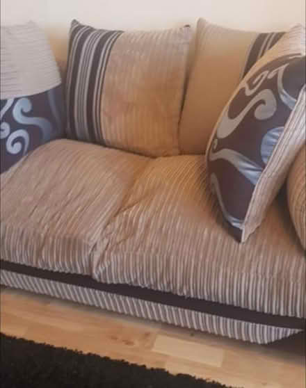 Photo of free Brown corduroy 2 seater sofa (Lower Edmonton, N9) #1