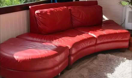 Photo of free Red Leather Sofa (see pictures) (St Nicholas SG1) #2