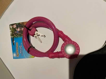 Photo of free pink bike lock. Brand new, never used (Cockerham LA2) #1