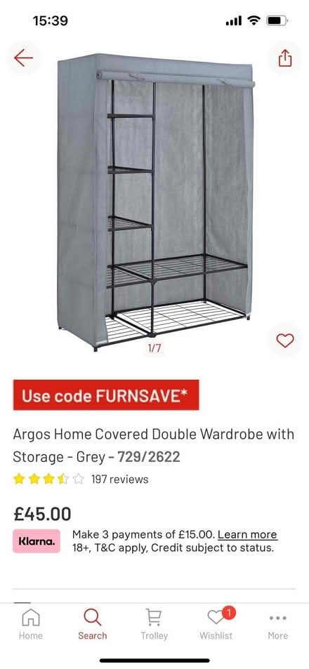 Photo of free Parts for Argos temporary wardrobe (Crown Wood RG12) #2
