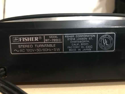 Photo of free Vintage Fisher Turntable (Salmon Creek Vancouver) #3