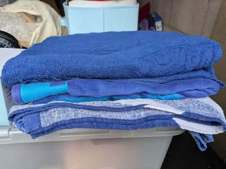 Photo of free Five blue beach towels. Laundered. (Hallgarth LA9) #1