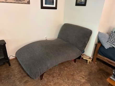 Photo of free Blue/Gray Couch/Chair (Bles Park Dr. & Geo Wash. Blvd) #1